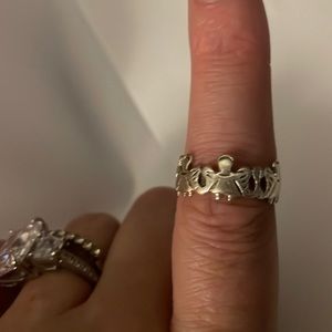 Stainless steel angel band ring